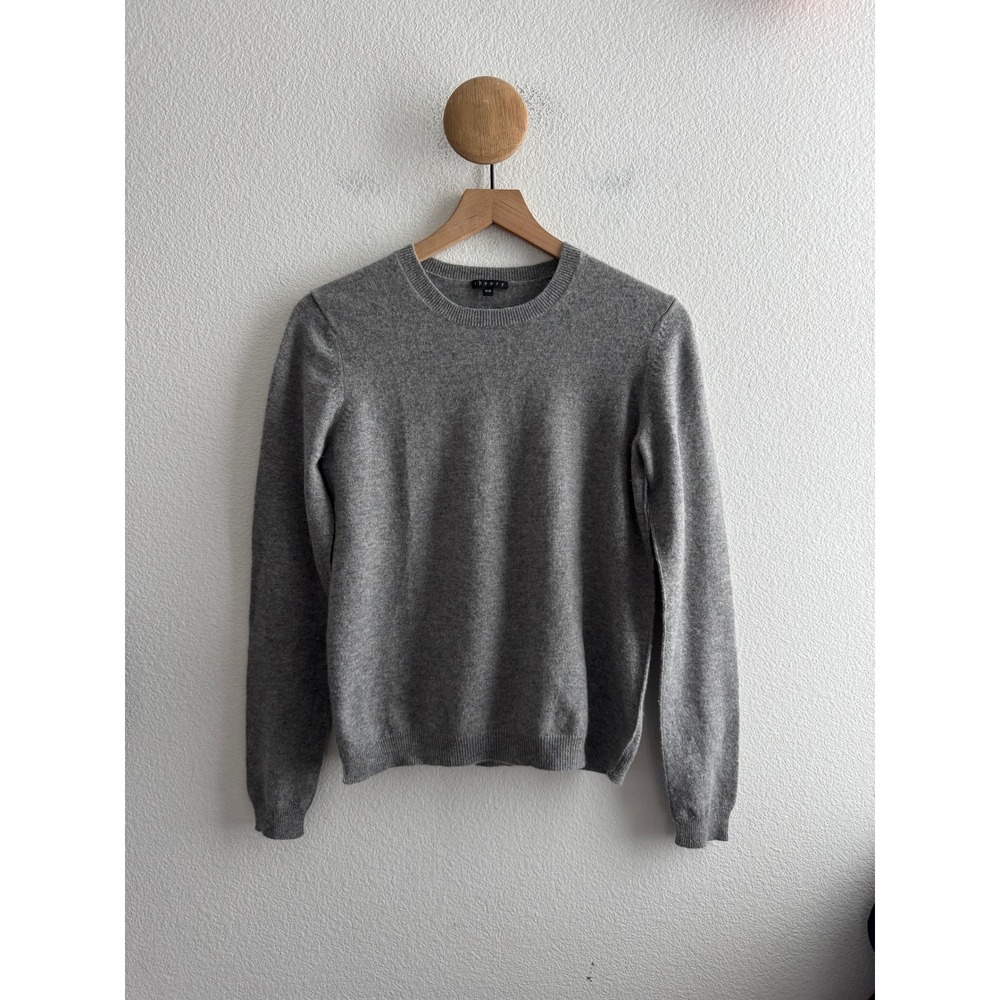 Theory Womens 100% Cashmere Crewneck Long Sleeve Knit Sweater Size Medium